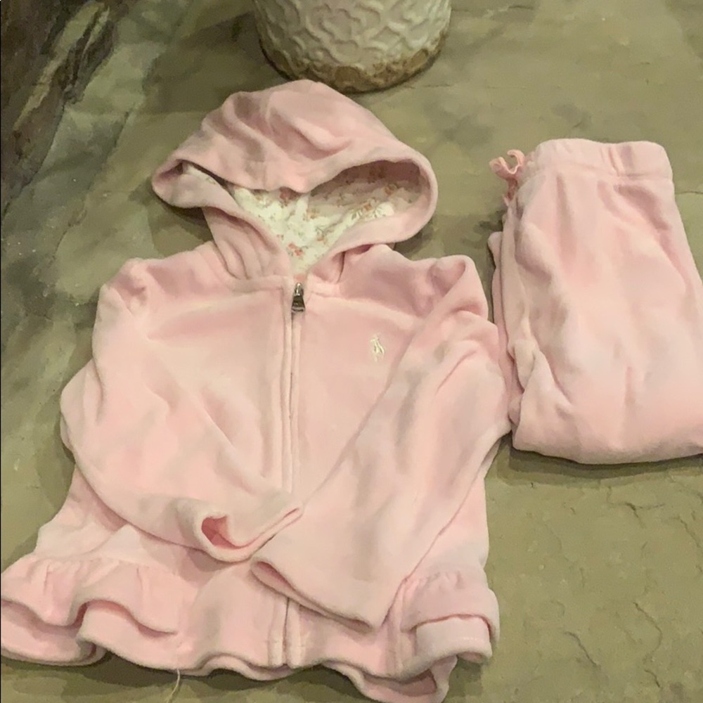 Ralph Lauren Velour 2 piece set (12M)